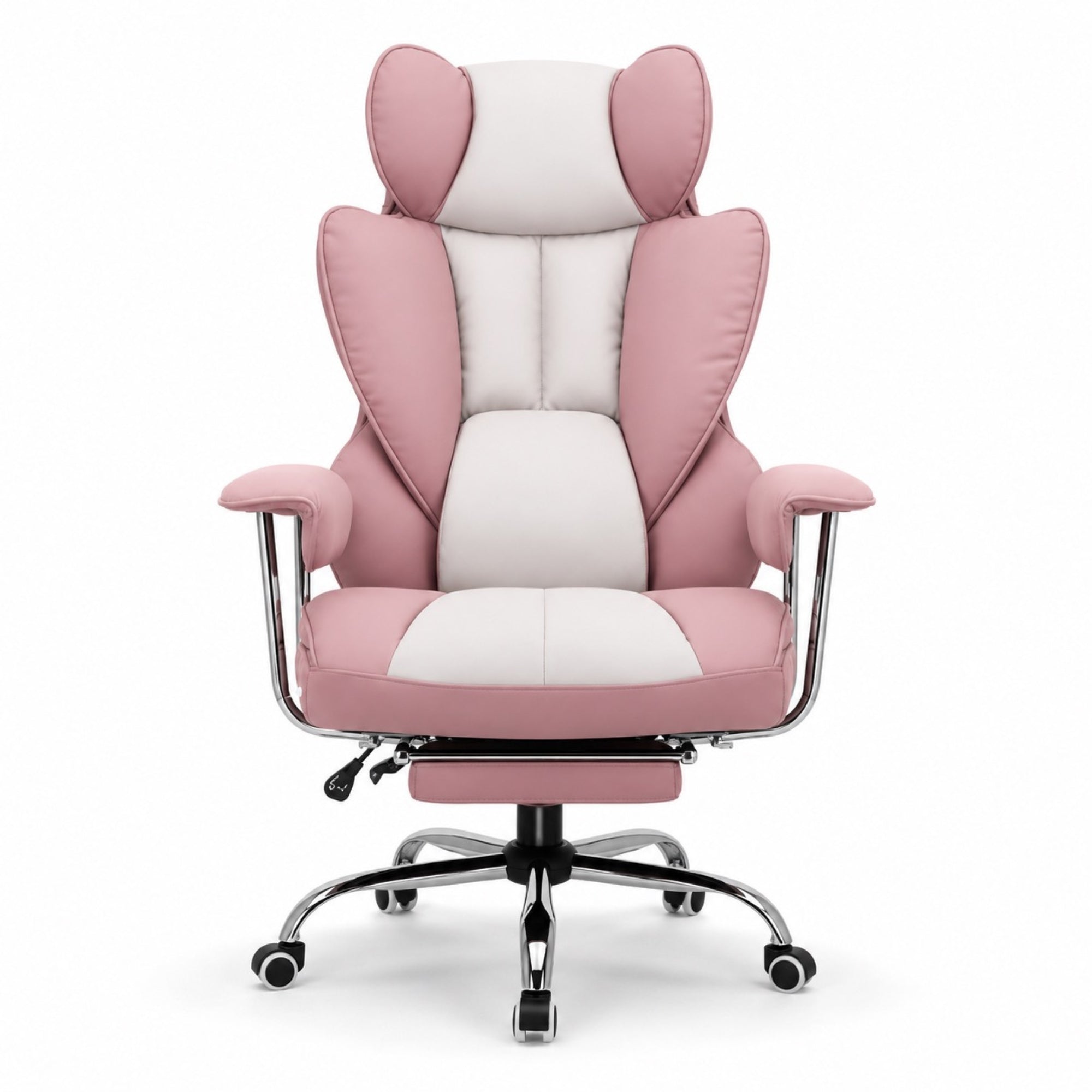 Chaise de bureau ergonomique en cuir avec repose-pieds | StJean-Workspace
